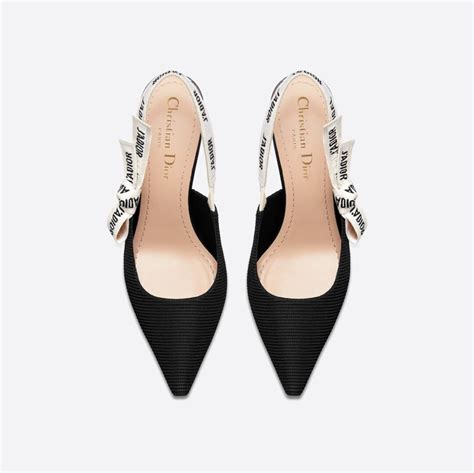 dior tacco|Décolleté slingback J'Adior Tessuto tecnico nero .